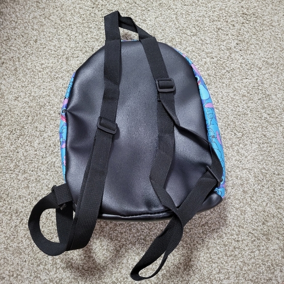 Disney Stitch Mini Backpack Bioworld Blue Handbag Purse 11"x9" Small LILO and - Picture 3 of 14